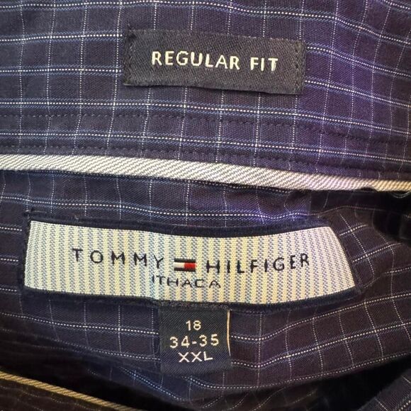 Tommy Hilfiger Men’s Blue Ithaca check long sleeve button down shirt Size XXL - Picture 3 of 4